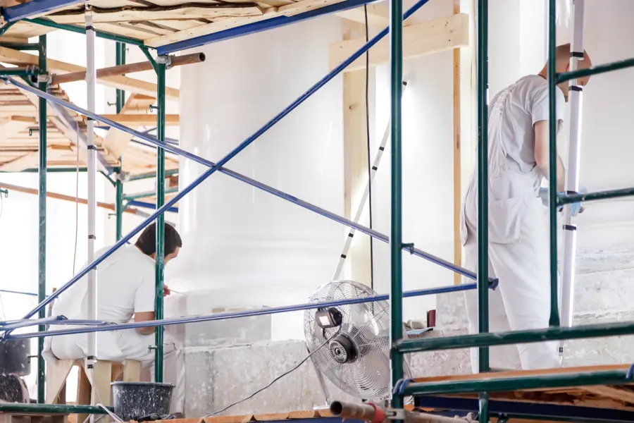 Interior finishing and wall restoration work